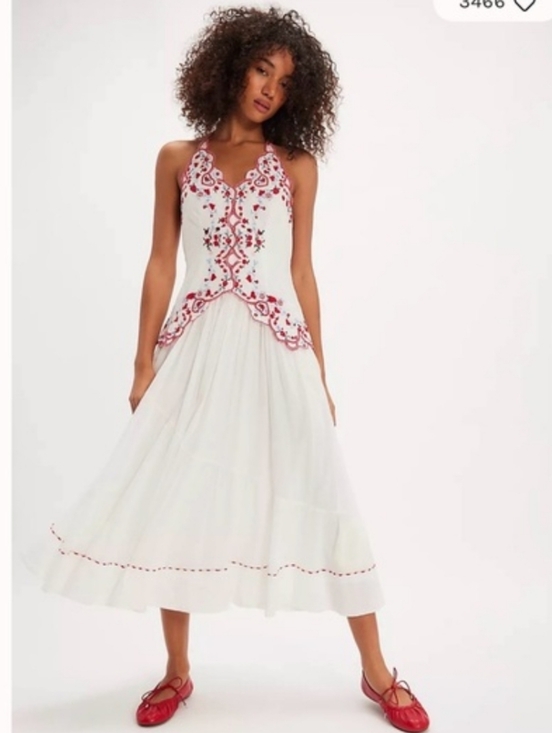 Free People Dresses & Skirts - Free People Valenciana Midi Dress with Embroidery